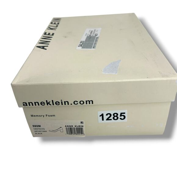 Anne Klein Castana Round Toe Block Heel Pumps Size 8 Black Patent Leather Heels - Picture 10 of 10